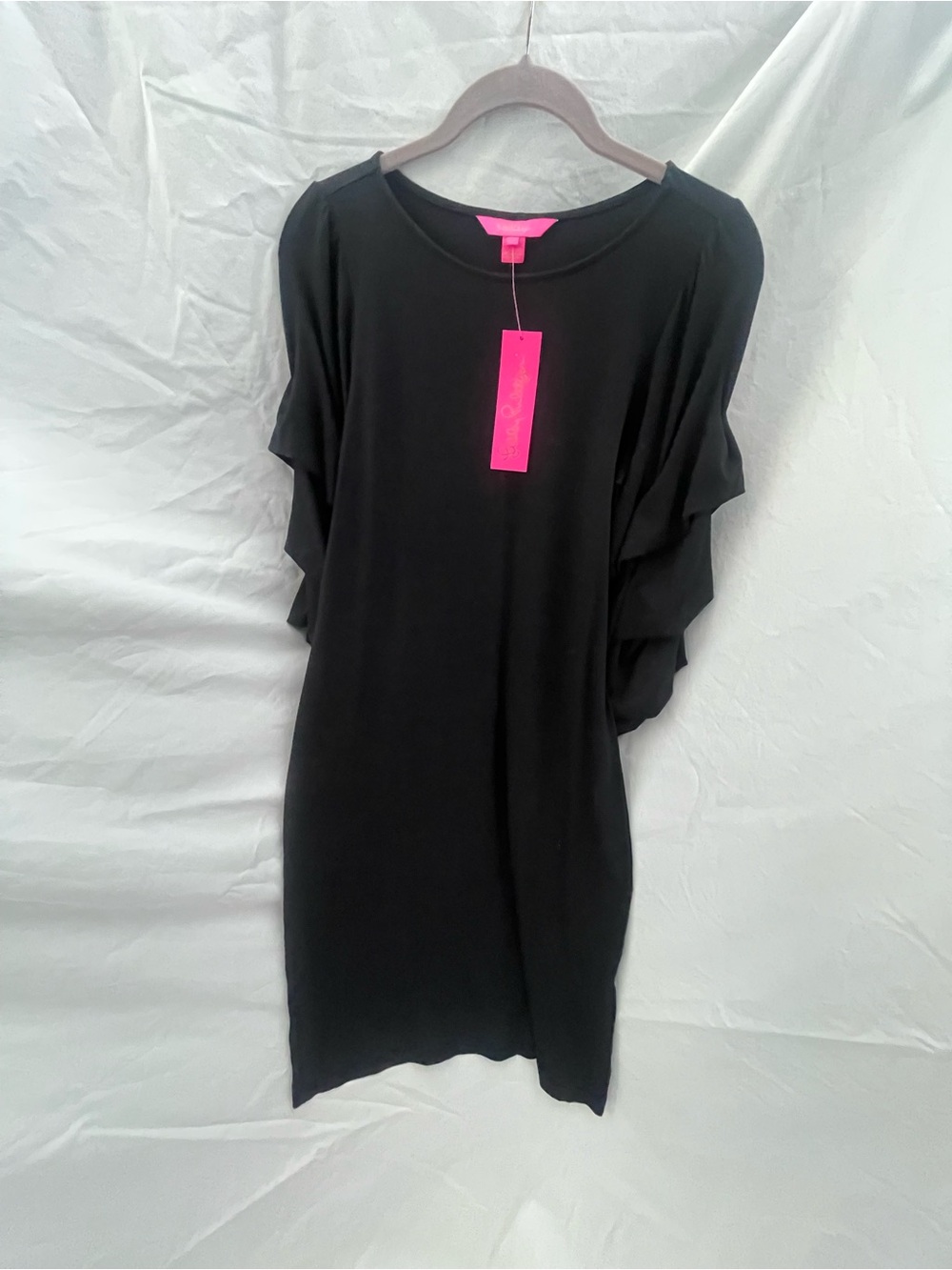 Lilly Pulitzer Black Ruffle Sleeve Mini Dress
